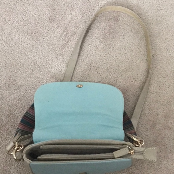 David Jones crossbody bag. Blue and beige. - Picture 2 of 2